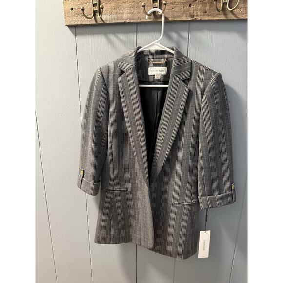 Calvin Klein Women’s Plaid Suit Jacket Blazer - Size 4 - NWT - Picture 2 of 13
